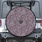 Umber Floral Bohemian Pattern Print Tire Cover With Camera Hole