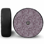 Umber Floral Bohemian Pattern Print Tire Cover With Camera Hole