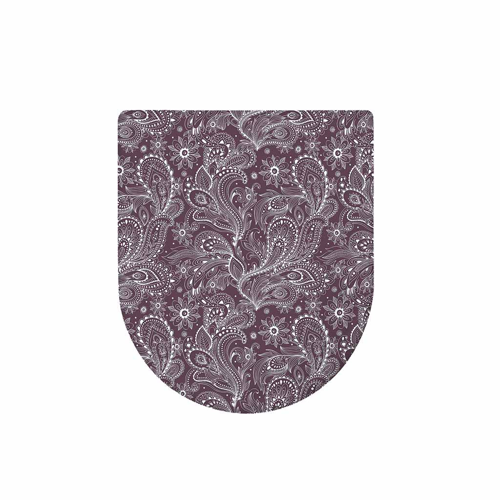 Umber Floral Bohemian Pattern Print Toilet Lid Cover