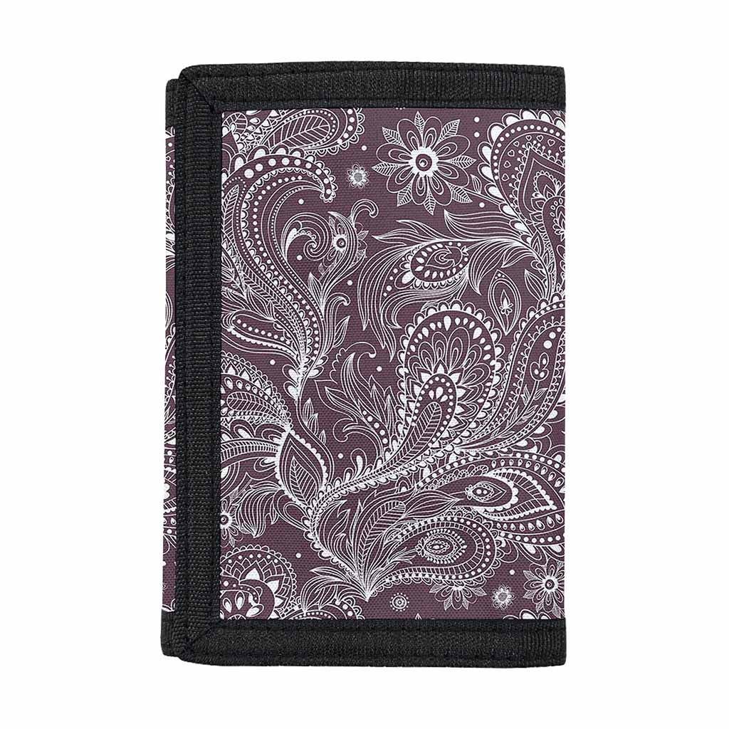 Umber Floral Bohemian Pattern Print Trifold Wallet