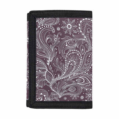 Umber Floral Bohemian Pattern Print Trifold Wallet