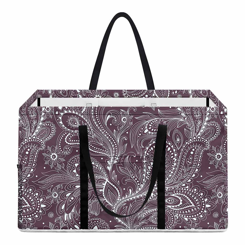 Umber Floral Bohemian Pattern Print Utility Tote Bag