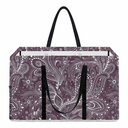 Umber Floral Bohemian Pattern Print Utility Tote Bag