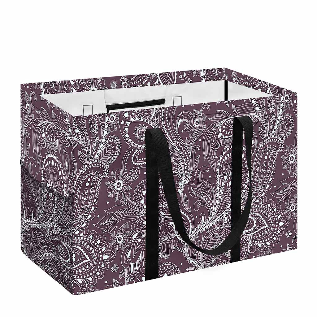 Umber Floral Bohemian Pattern Print Utility Tote Bag