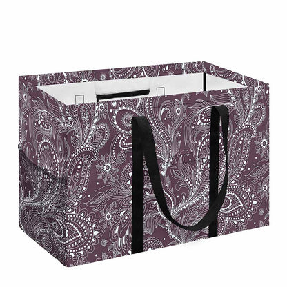 Umber Floral Bohemian Pattern Print Utility Tote Bag