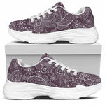 Umber Floral Bohemian Pattern Print White Chunky Shoes