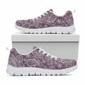 Umber Floral Bohemian Pattern Print White Running Shoes