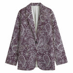 Umber Floral Bohemian Pattern Print Women's Blazer