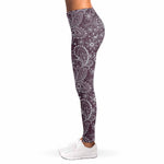 Umber Floral Bohemian Pattern Print Women's Leggings