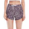 Umber Floral Bohemian Pattern Print Women's Split Running Shorts
