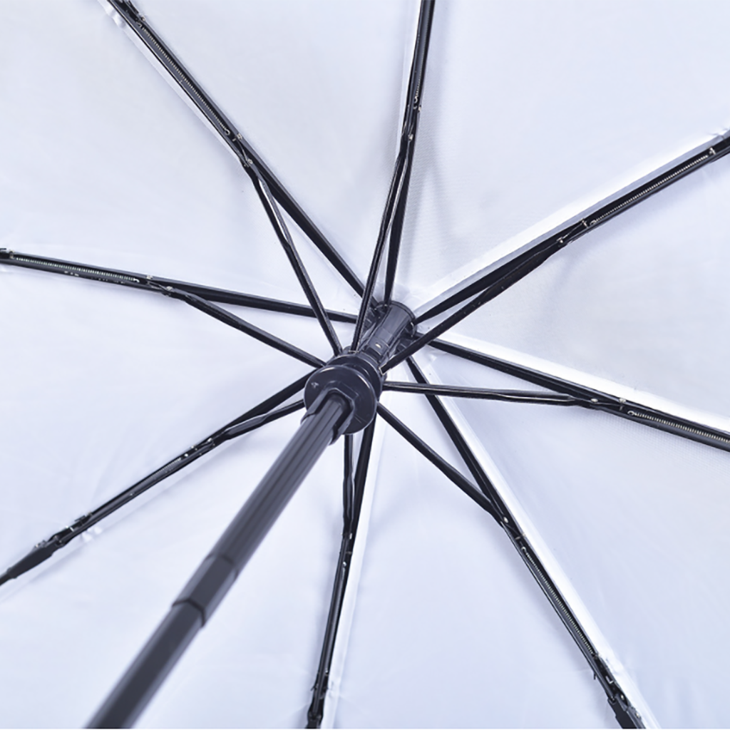 White And Grey Plaid Pattern Print Foldable Umbrella