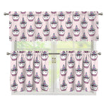 Unicorn Cupcake Pattern Print 3 Piece Kitchen Curtains