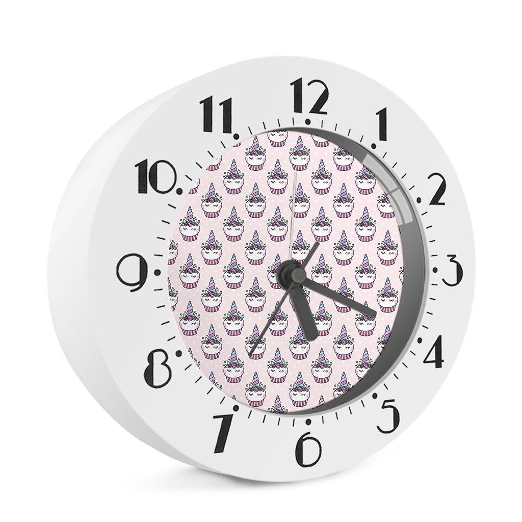 Unicorn Cupcake Pattern Print Alarm Clock