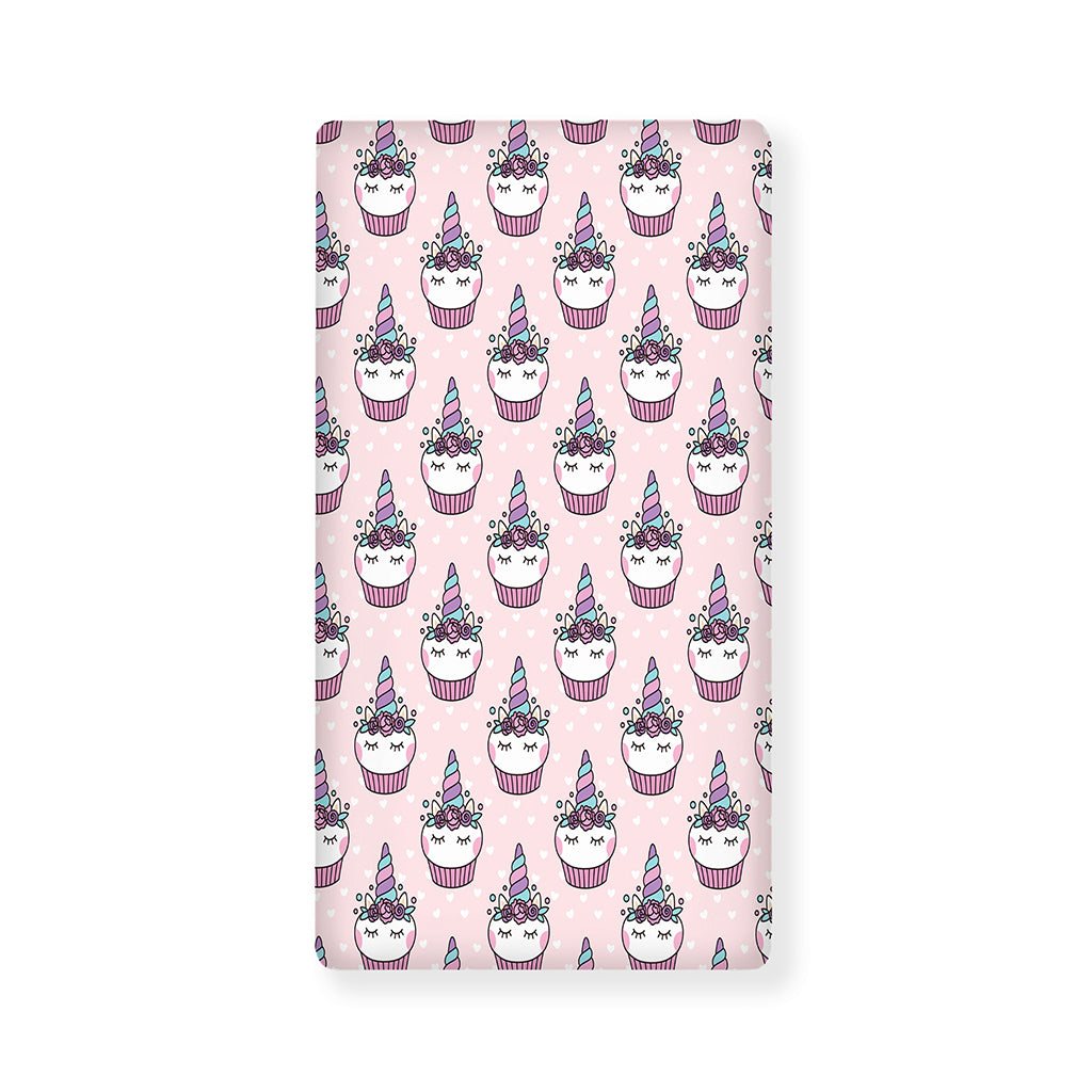 Unicorn Cupcake Pattern Print Baby Crib Sheet