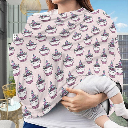 Unicorn Cupcake Pattern Print Baby Seat Cover