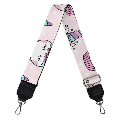 Unicorn Cupcake Pattern Print Bag Strap