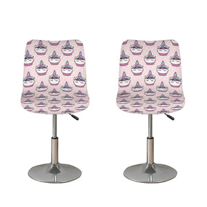 Unicorn Cupcake Pattern Print Bar Stool Covers