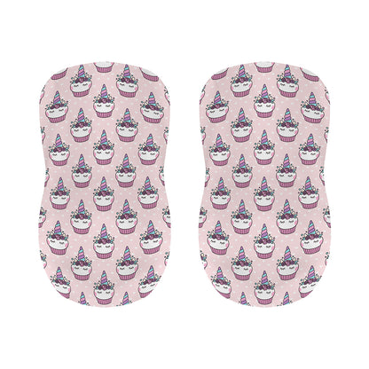 Unicorn Cupcake Pattern Print Bar Stool Covers
