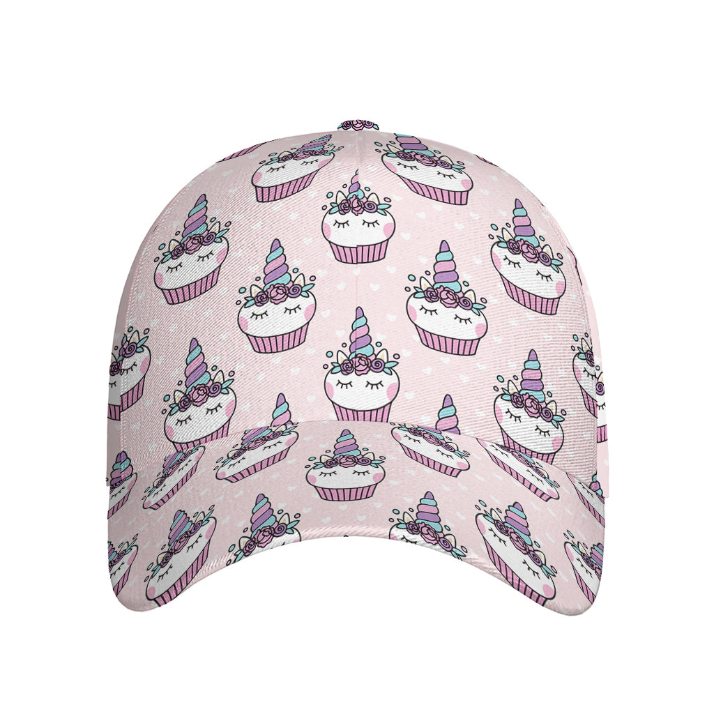 Unicorn Cupcake Pattern Print Baseball Cap
