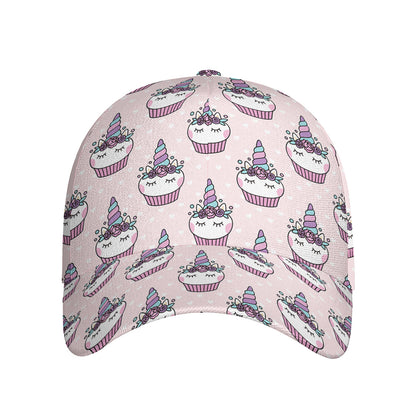 Unicorn Cupcake Pattern Print Baseball Cap
