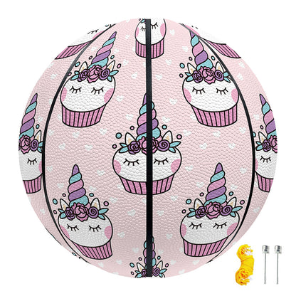 Unicorn Cupcake Pattern Print Basketball