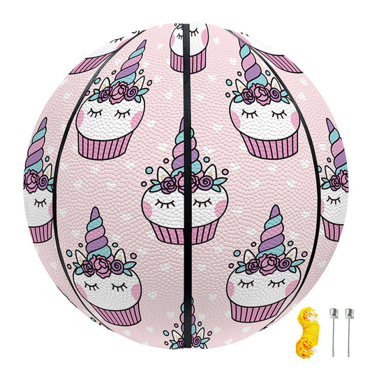 Unicorn Cupcake Pattern Print Basketball