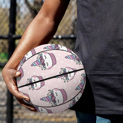 Unicorn Cupcake Pattern Print Basketball