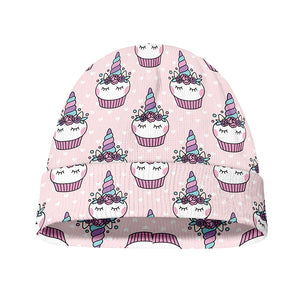 Unicorn Cupcake Pattern Print Beanie