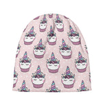 Unicorn Cupcake Pattern Print Beanie