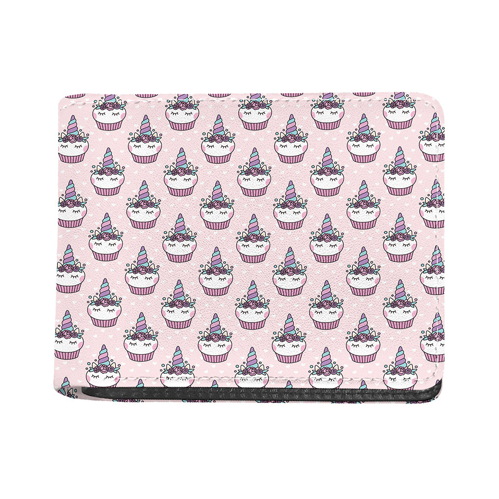 Unicorn Cupcake Pattern Print Bifold Wallet