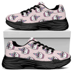 Unicorn Cupcake Pattern Print Black Chunky Shoes