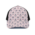 Unicorn Cupcake Pattern Print Black Mesh Trucker Hat