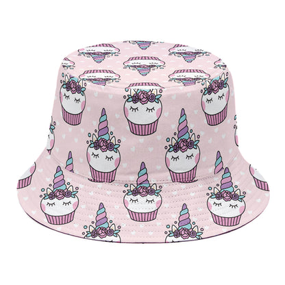 Unicorn Cupcake Pattern Print Bucket Hat