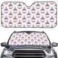 Unicorn Cupcake Pattern Print Car Windshield Sun Shade