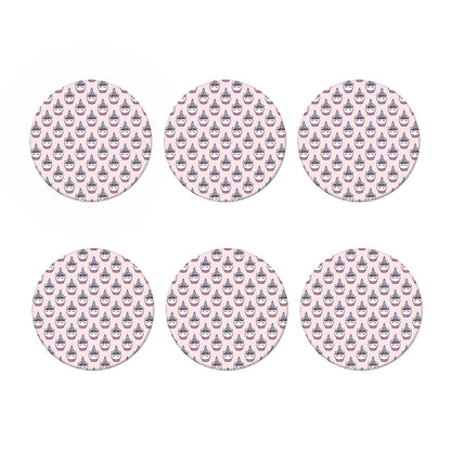 Unicorn Cupcake Pattern Print Coaster Set