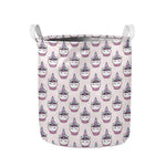 Unicorn Cupcake Pattern Print Collapsible Laundry Basket