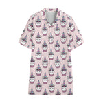 Unicorn Cupcake Pattern Print Cotton Hawaiian Shirt