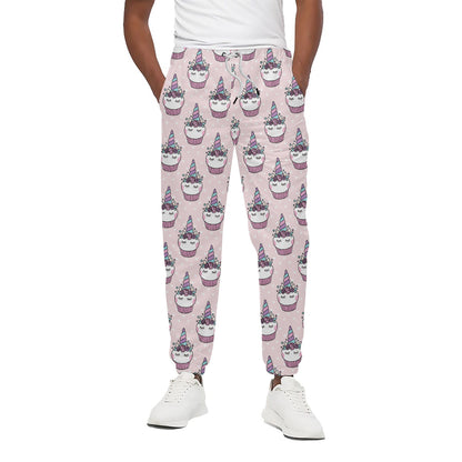 Unicorn Cupcake Pattern Print Cotton Pants