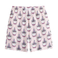 Unicorn Cupcake Pattern Print Cotton Shorts