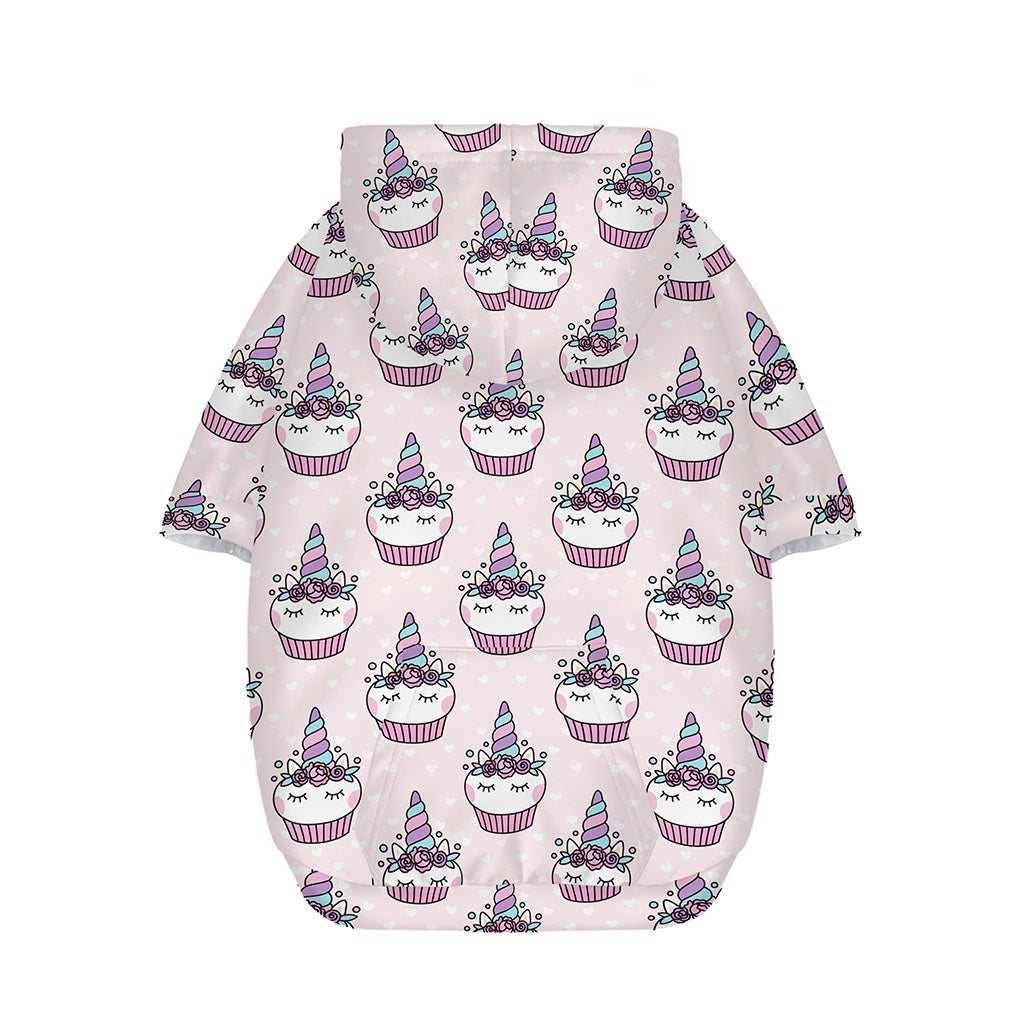 Unicorn Cupcake Pattern Print Dog Zip Up Hoodie
