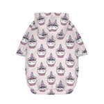 Unicorn Cupcake Pattern Print Dog Zip Up Hoodie