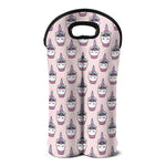 Unicorn Cupcake Pattern Print Double Neoprene Wine Tote