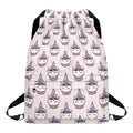 Unicorn Cupcake Pattern Print Drawstring Backpack