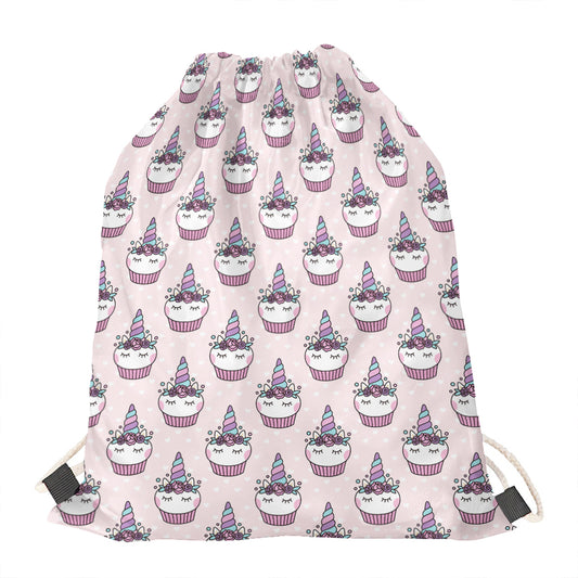 Unicorn Cupcake Pattern Print Drawstring Bag
