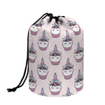Unicorn Cupcake Pattern Print Drawstring Makeup Bag