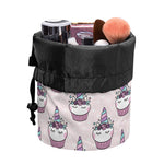 Unicorn Cupcake Pattern Print Drawstring Makeup Bag