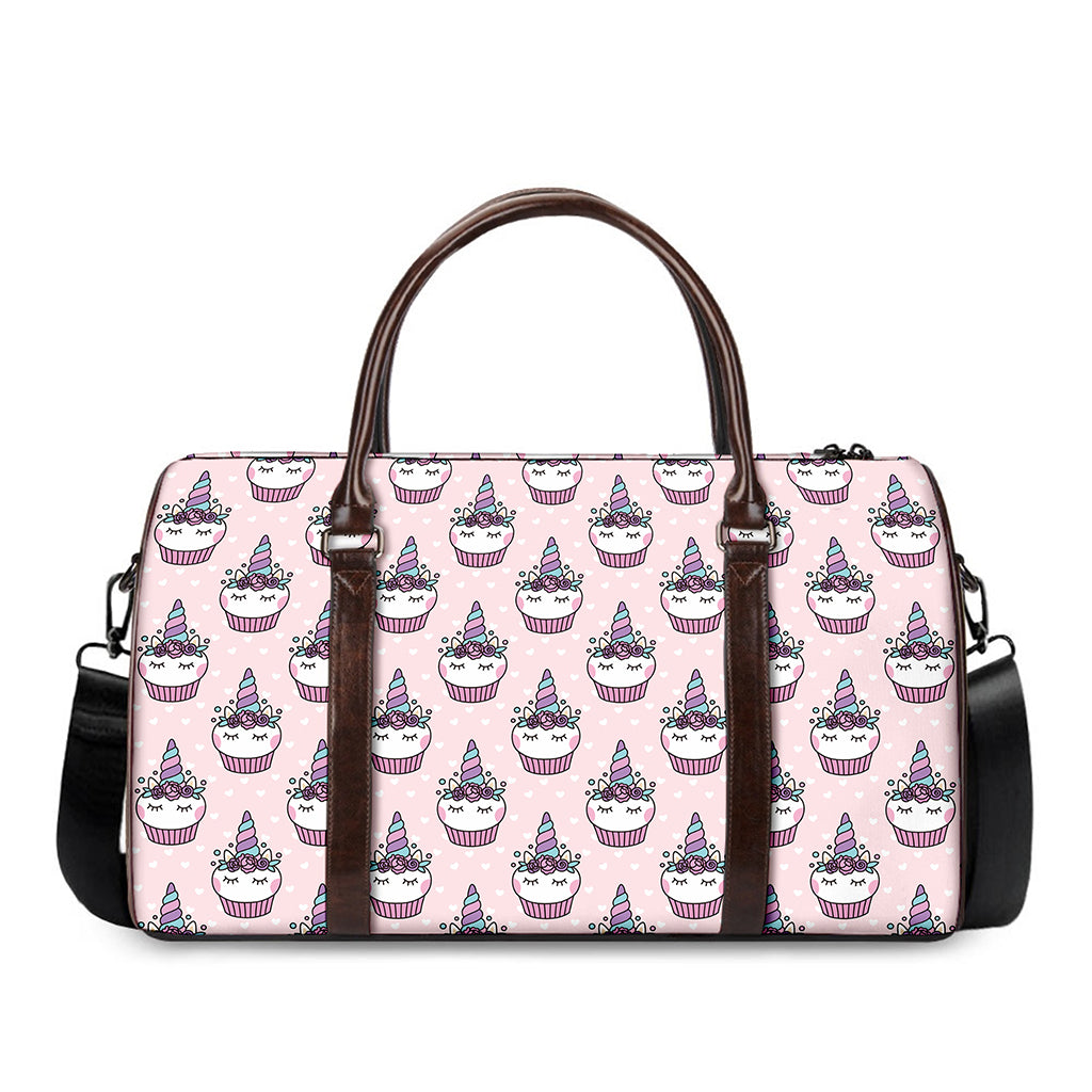Unicorn Cupcake Pattern Print Duffle Bag