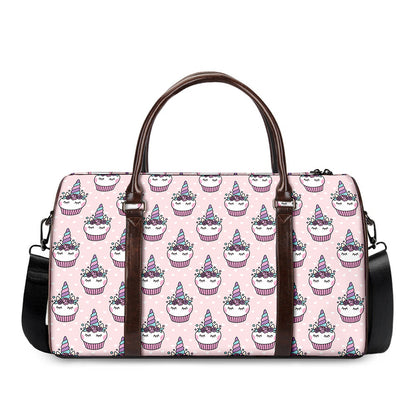 Unicorn Cupcake Pattern Print Duffle Bag
