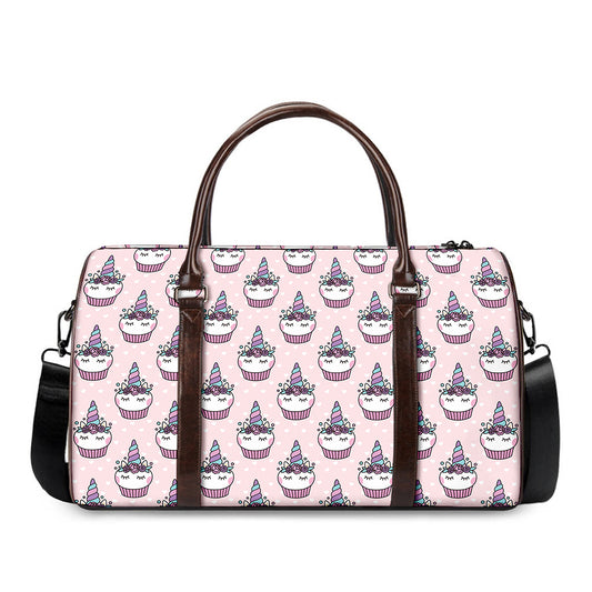 Unicorn Cupcake Pattern Print Duffle Bag