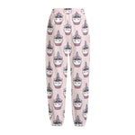 Unicorn Cupcake Pattern Print Fleece Lined Knit Pants